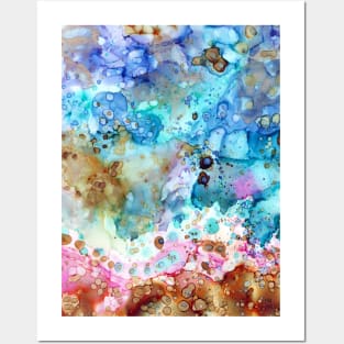 Ocean Abstract Painting Coral Reef Sand Beach Posters and Art